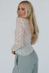 Sheer Floral Lace Long Sleeve Slim Fit Top